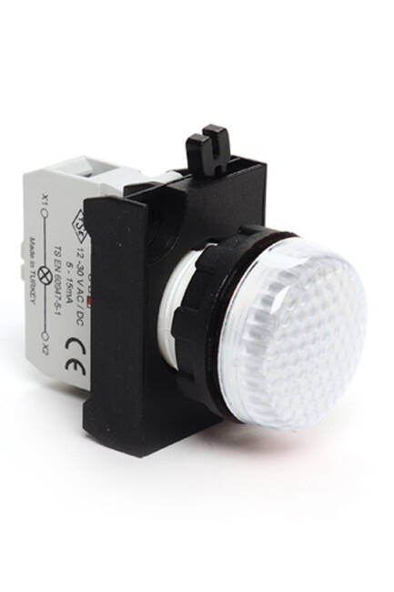 Emas CP0C0XB Plastik LED'li 110V AC/DC Beyaz 22 mm Sinyal - 1