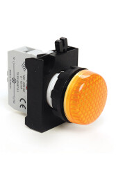 Emas CP0F0XS Plastik LED'li 110V AC/DC Sarı 22 mm Sinyal - 1