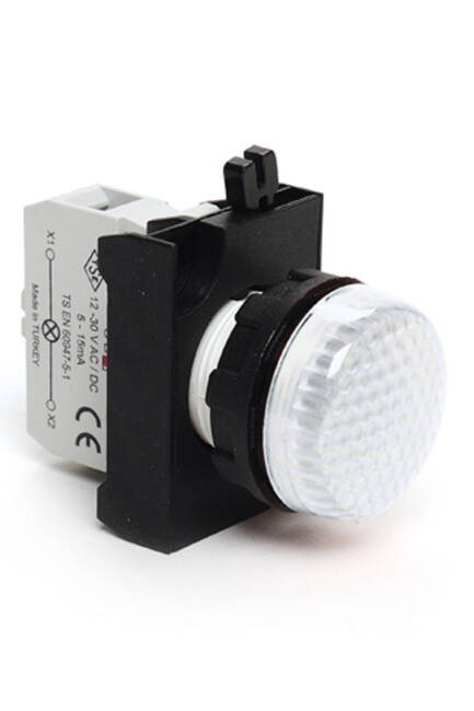 Emas CP0Q0XB Plastik LED'li 230V DC Beyaz 22 mm Sinyal - 1