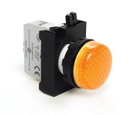 Emas CP0S0XS Plastik LED'li 100-230V AC Sarı 22 mm Sinyal - 1