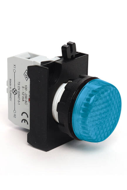 Emas CP0V0XM Plastik LED'li 48V AC/DC Mavi 22 mm Sinyal - 1