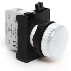 Emas CP180DS Plastik LED'li 1NO 12-30V AC/DC Yaylı Düz Sarı 22 mm Buton - 1