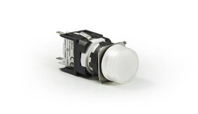 Emas D050YXB Plastik LED'li 12-30V AC/DC Yuvarlak Beyaz 16 mm Sinyal - 1