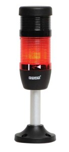 Emas IK51F024ZM03 İki Katlı 24V AC/DC Buzzerlı Flaşör 100mm Borulu Plastik Ayaklı LED Kolon 50mm - 1