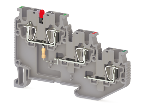 Klemsan SRD 2,5 3SLD PNP 2,5mm² Gri Yay Bağlantılı Üç Katlı Ledli Sensor Klemensi - 311649 - 1