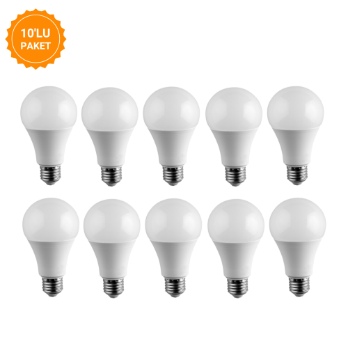 Noas YL95-1201-S-T10 12W 6500K Beyaz Işık Sensörlü Led Ampul E27 Duylu 1080 Lümen 10'lu Paket - 1