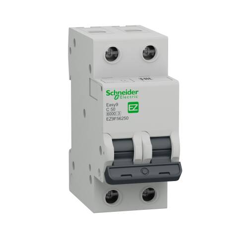 Schneider Electric EZ9F56250 Easy9 2 Kutup 50A 6kA C Tipi Otomatik Sigorta - 1