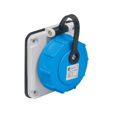 TP Electric 3101-377-0900 Vidalı Bağlantı 16A Kauçuk Makine Prizi Mavi - 1