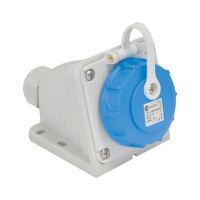 TP Electric 3101-385-0900 Vidalı Bağlantı 16A Kauçuk Eğik Duvar Prizi Mavi - 1