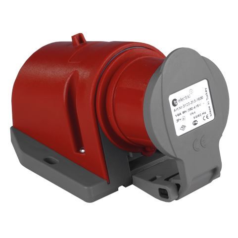 TP Electric 3105-353-1600 Vidalı Bağlantı IP44 5x16A Kapaklı Duvar Fişi - 1