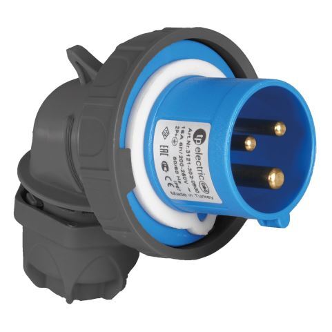 TP Electric 3121-302-0900 Vidalı Bağlantı IP67 3x16A CEE Norm Eğik Fiş - 1