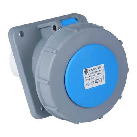 TP Electric 3129-309-0900 Vidalı Bağlantı IP67 3x63A Eğik Makine Prizi - 1