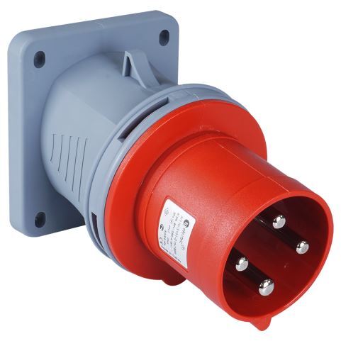 TP Electric 3131-318-1600 Vidalı Bağlantı IP44 4x63A Eğik Makine Fişi - 1