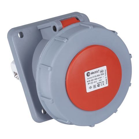 TP Electric 3132-309-1600 Vidalı Bağlantı IP67 4x63A Eğik Makine Prizi - 1