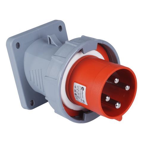 TP Electric 3132-318-1600 Vidalı Bağlantı IP67 4x63A Eğik Makine Fişi - 1