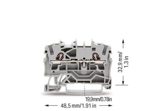 Wago 2002-1201 4 mm² Gri 2 İletkenli Ray Klemens - 2