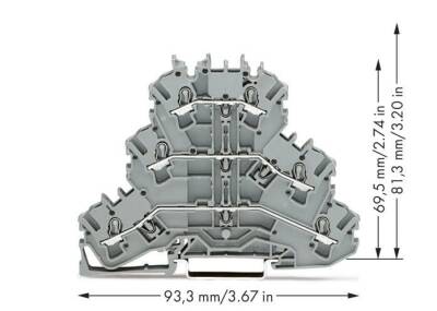 Wago 2002-3201 4 mm² Gri Üç Katlı Klemens - 2