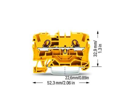 Wago 2004-1206 6 mm² Sarı 2 İletkenli Ray Klemens - 2