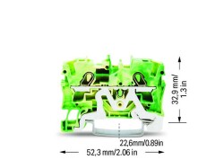 Wago 2004-1207 6 mm² Sarı-Yeşil 2 İletkenli Topraklı Klemens - 2