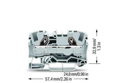 Wago 2006-1201 10 mm² Gri 2 İletkenli Ray Klemens - 2