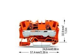 Wago 2006-1202 10 mm² Turuncu 2 İletkenli Ray Klemens - 2