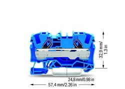 Wago 2006-1204 10 mm² Mavi 2 İletkenli Ray Klemens - 2