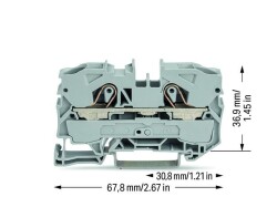 Wago 2010-1201 16 mm² Gri 2 İletkenli Ray Klemens - 2