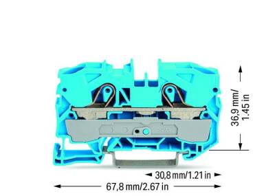 Wago 2010-1204 16 mm² Mavi 2 İletkenli Ray Klemens - 2