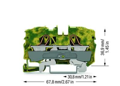 Wago 2010-1207 16 mm² Sarı-Yeşil 2 İletkenli Topraklı Klemens - 2