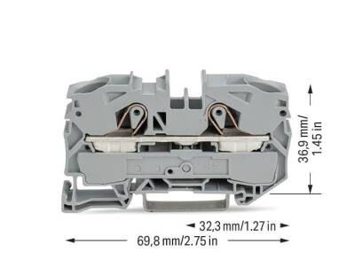 Wago 2016-1201 25 mm² Gri 2 İletkenli Ray Klemens - 2