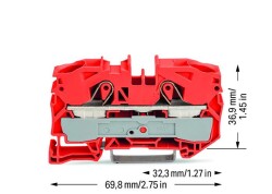 Wago 2016-1202 25 mm² Turuncu 2 İletkenli Ray Klemens - 2