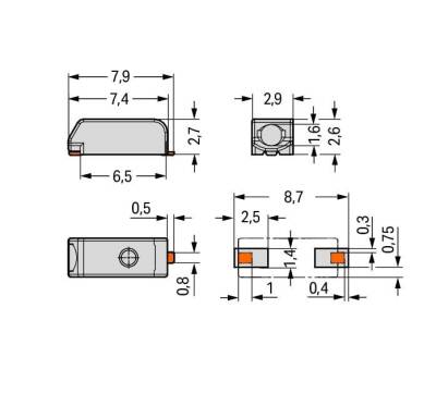 Wago 2059-301/998-403 1 Kutuplu 0,5 mm² Beyaz Smd Pcb Klemens Pin Aralığı 3 mm - 4