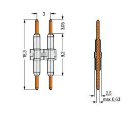 Wago 2059-901 1 Kutuplu Beyaz Kart-Kart Bağlantısı Pin Aralığı 3 mm - 2