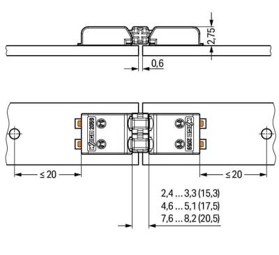 Wago 2059-902 2 Kutuplu Beyaz Kart-Kart Bağlantısı Pin Aralığı 3 mm - 3