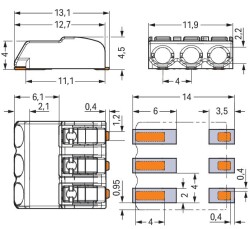 Wago 2060-453/998-404 3 Kutuplu 0,75 mm² Beyaz Smd Pcb Klemens Pin Aralığı 4 mm - 2