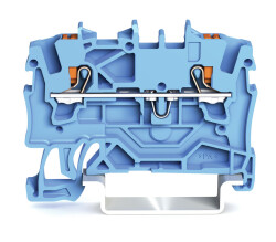 Wago 2201-1204 1,5 mm² Mavi Butonlu 2 İletkenli Ray Klemens 