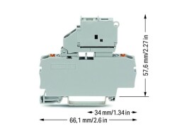 Wago 2202-1611 2,5 mm² Gri Butonlu 2 İletkenli Sigortalı Klemens - 2