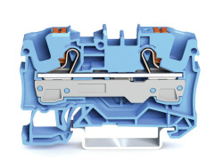 Wago 2206-1204 6 mm² Mavi Butonlu 2 İletkenli Ray Klemens 