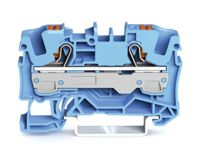 Wago 2206-1204 6 mm² Mavi Butonlu 2 İletkenli Ray Klemens - 1