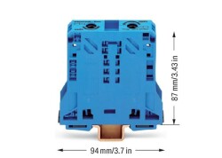 Wago 285-154 50 mm² Mavi 2 İletkenli Ray Klemens - 2