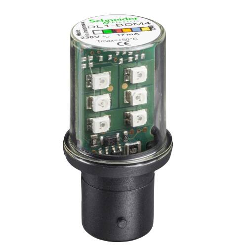 Ba15D Tabanlı Korumalı Led Ampul - Sabit - Kırmızı - 230 V - 1