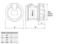 Bemis BC1-3303-2440 CEE Norm IP44 3/32A Somunlu Priz - 2