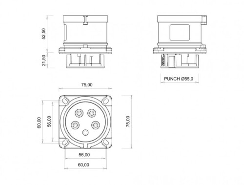 Bemis BC1-3505-2114 CEE Norm IP44 32A Makine Fişi - 2