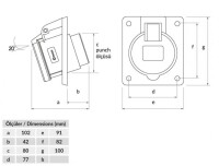 Bemis BCS-3504-2420 CEE Norm IP44 4/32A 45° Eğik Makine Prizi - 2