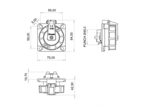 Bemis BS1-1402-7416 CEE Norm IP68 1/16A Hızlı Bağlantılı Makine Priz - 2