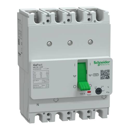 Schneider Electric G12F4A100 Gopact Mccb 125F 4P4D 100A Ayarlanabilir - 1