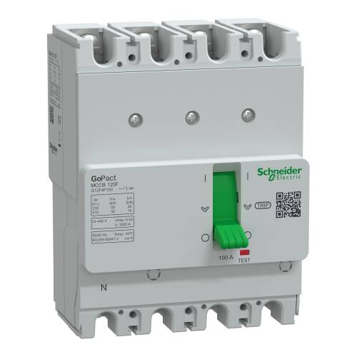 Schneider Electric G12F4F100 Gopact Mccb 125F 4P4D 100A Sabit - 1