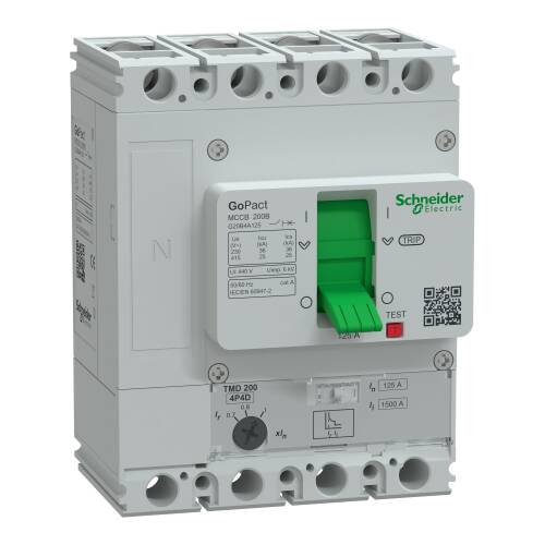 Schneider Electric G20B4A125 Circuit Breaker Gopact Mccb 200 4 Poles 25Ka At 415Vac 125A Rating Tmd Trip Unit Ayarlanabilir - 1