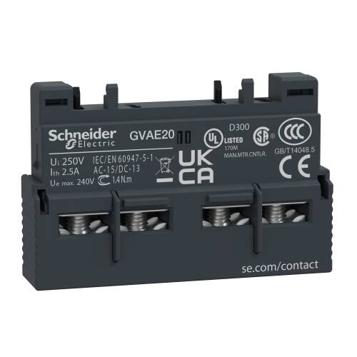 Schneider Electric GVAE20 TeSys GV3 Yardımcı Kontak Bloğu Önden 2NA - 1