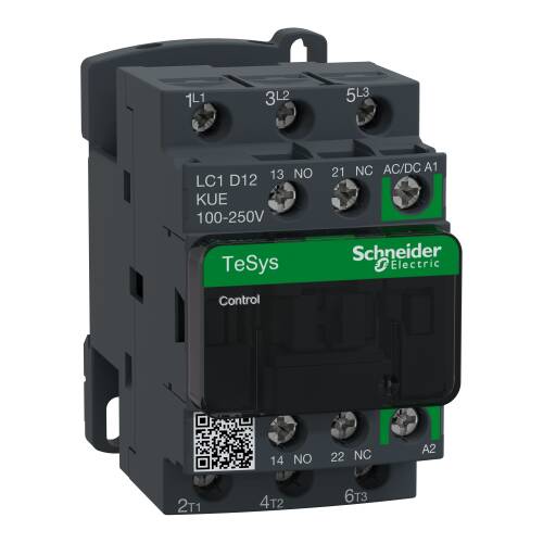 Schneider Electric LC1D12KUE TeSys Deca Green Kontaktör 3 Kutup 12A AC3 100-250VAC/DC - 1